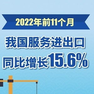 2022年前11个月我国服务进出口同比增长15.6